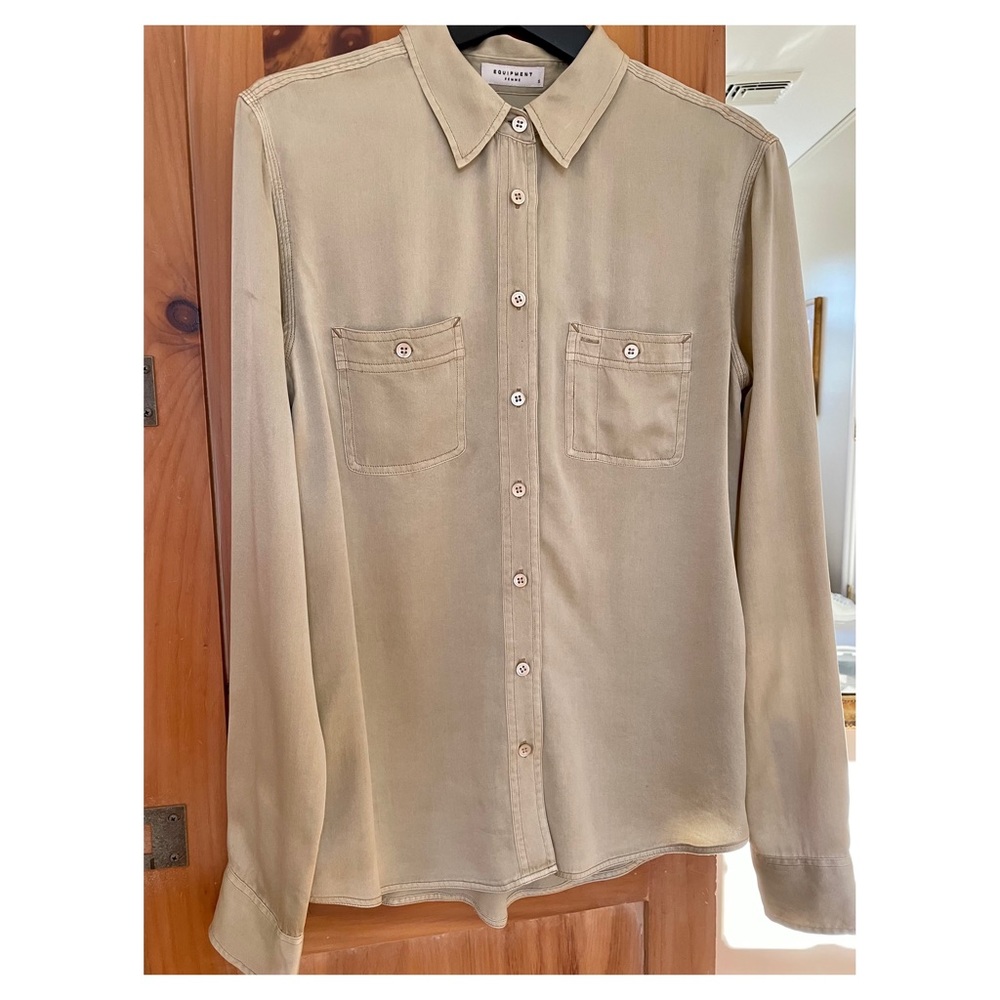 Equipment Sage Green Silk Blouse